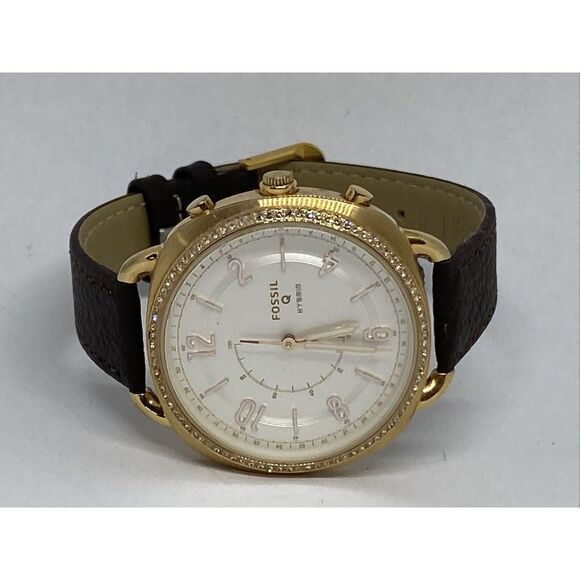 Fossil FTW1208 Women's Brown Leather White Analog Dial Hybrid Smartwatch XX767 - Picture 7 of 12